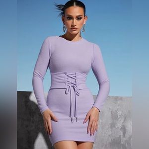 Shein corset waist sweater dress